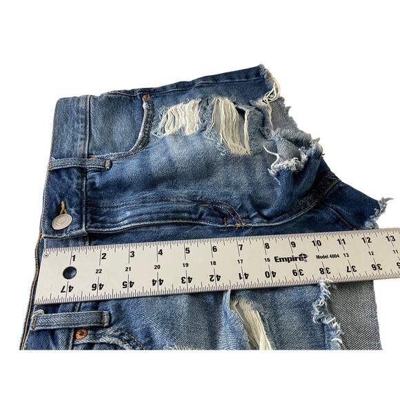 Aeropostale Vintage High Rise Shorty Distressed Denim Jean Shorts Size 6 Reg - Picture 5 of 13